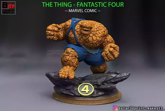 The Thing High Quality - Fantastic Four - Marvel Comic  3D print model