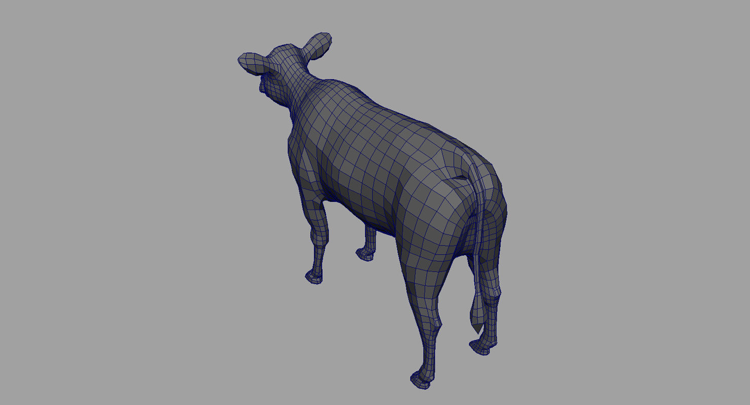 calf 3d model three cows 3D model_5