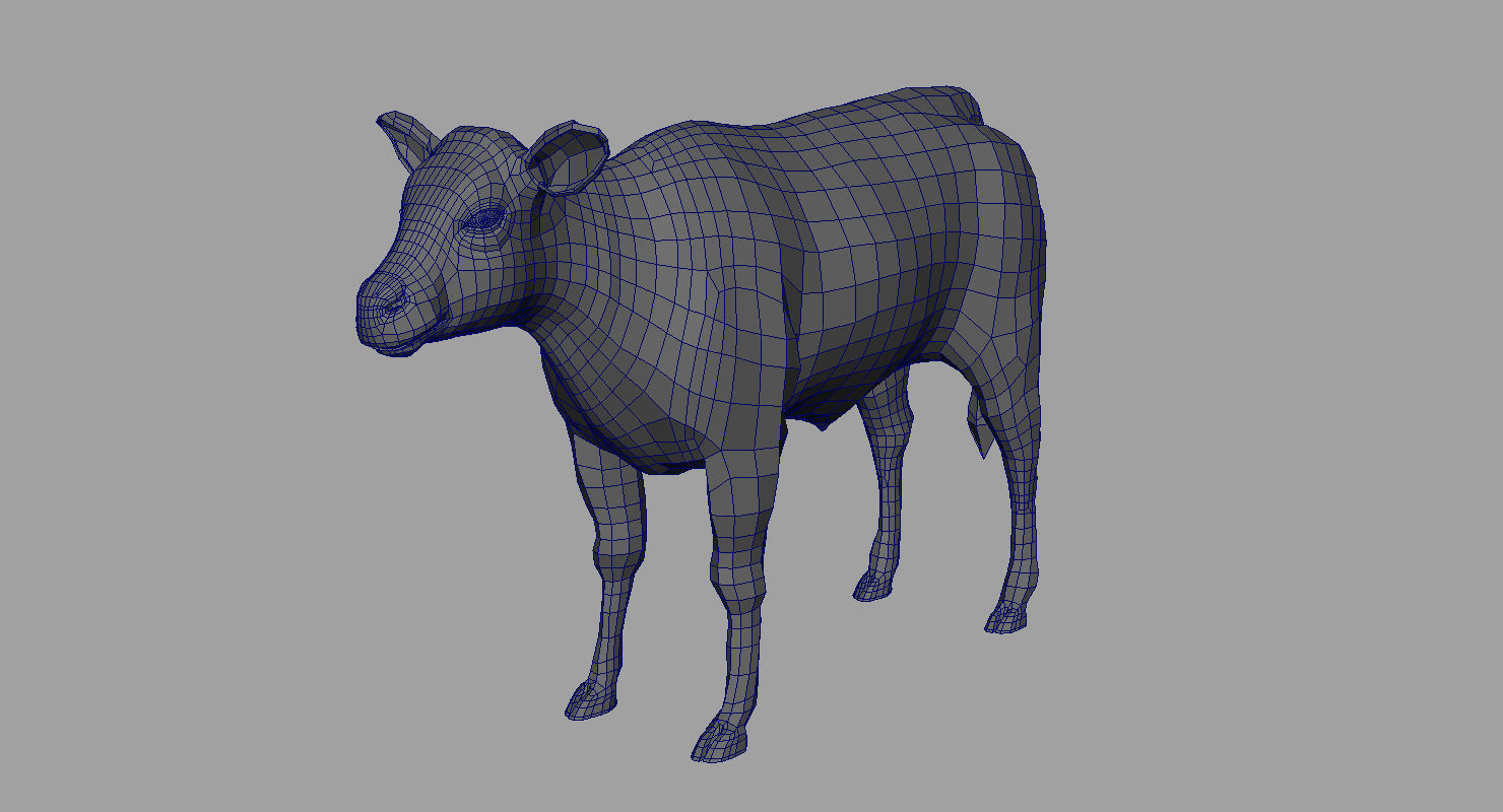 calf 3d model three cows 3D model_4