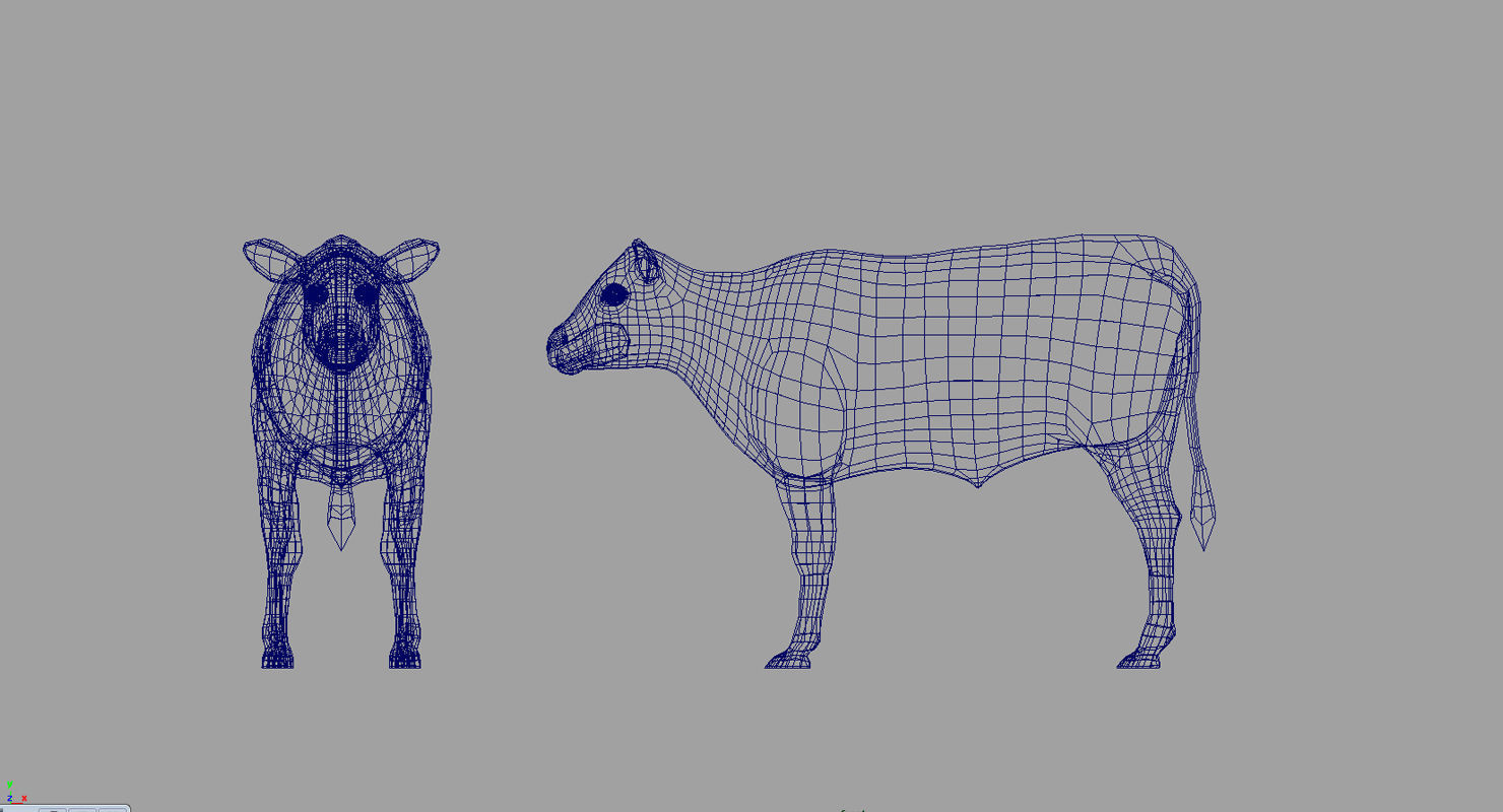 calf 3d model three cows 3D model_3