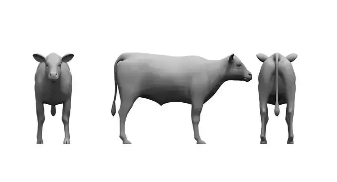 calf 3d model three cows