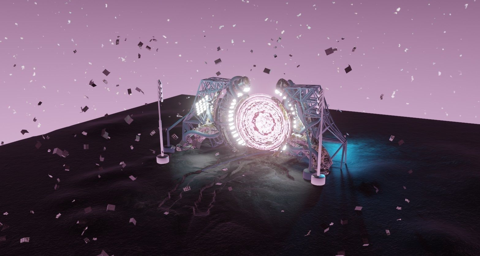 Sci Fi Teleportation and Transporter machine 3D model_7