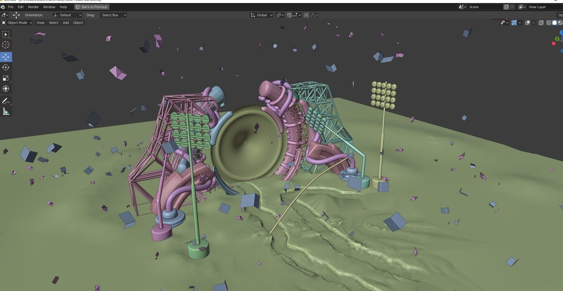 Sci Fi Teleportation and Transporter machine 3D model_9