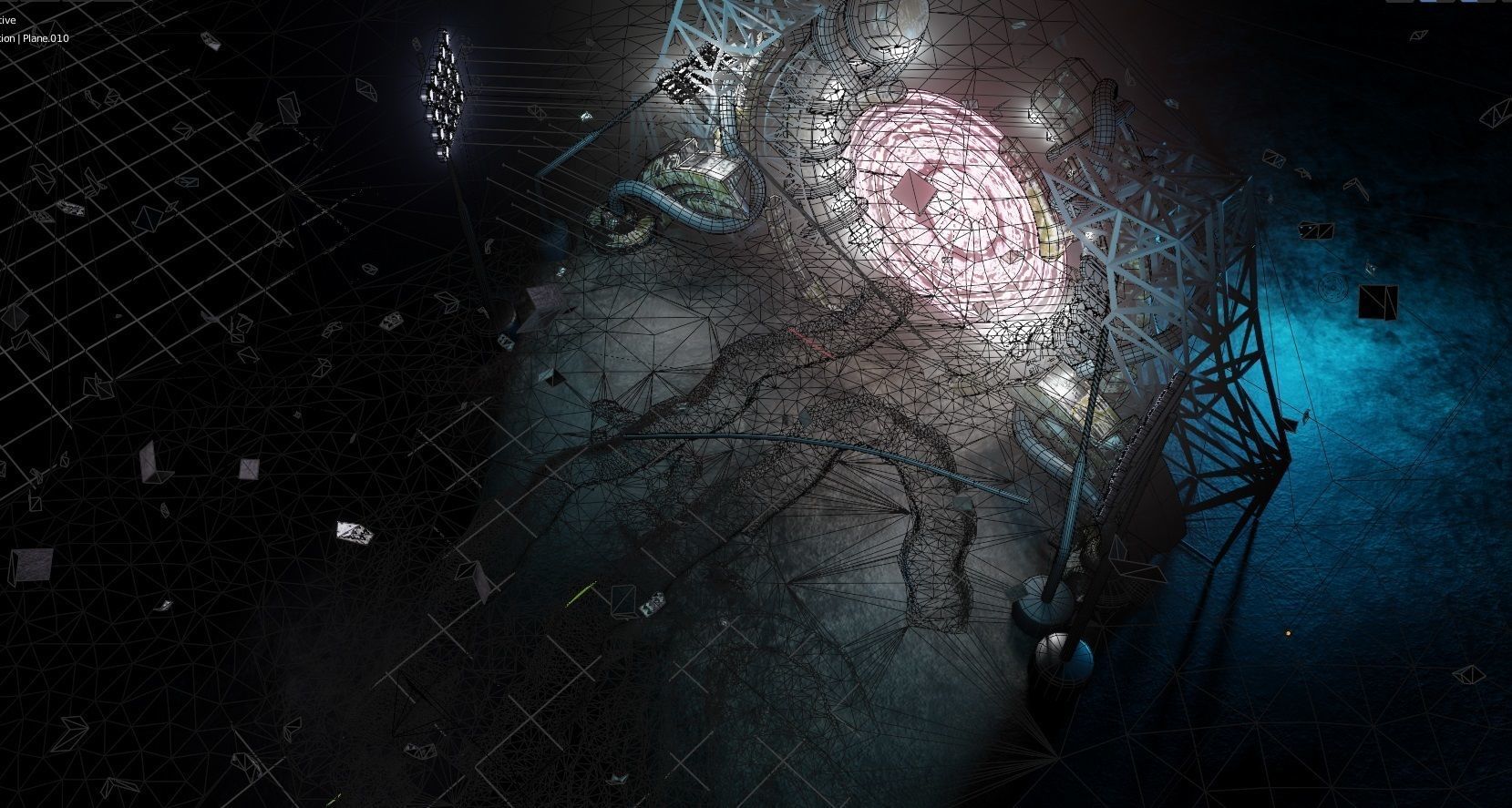 Sci Fi Teleportation and Transporter machine 3D model_14