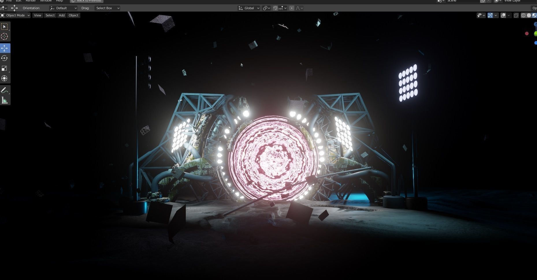 Sci Fi Teleportation and Transporter machine 3D model_8