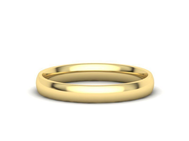 Traditional Court Wedding band 3mm wide 3D print model_1