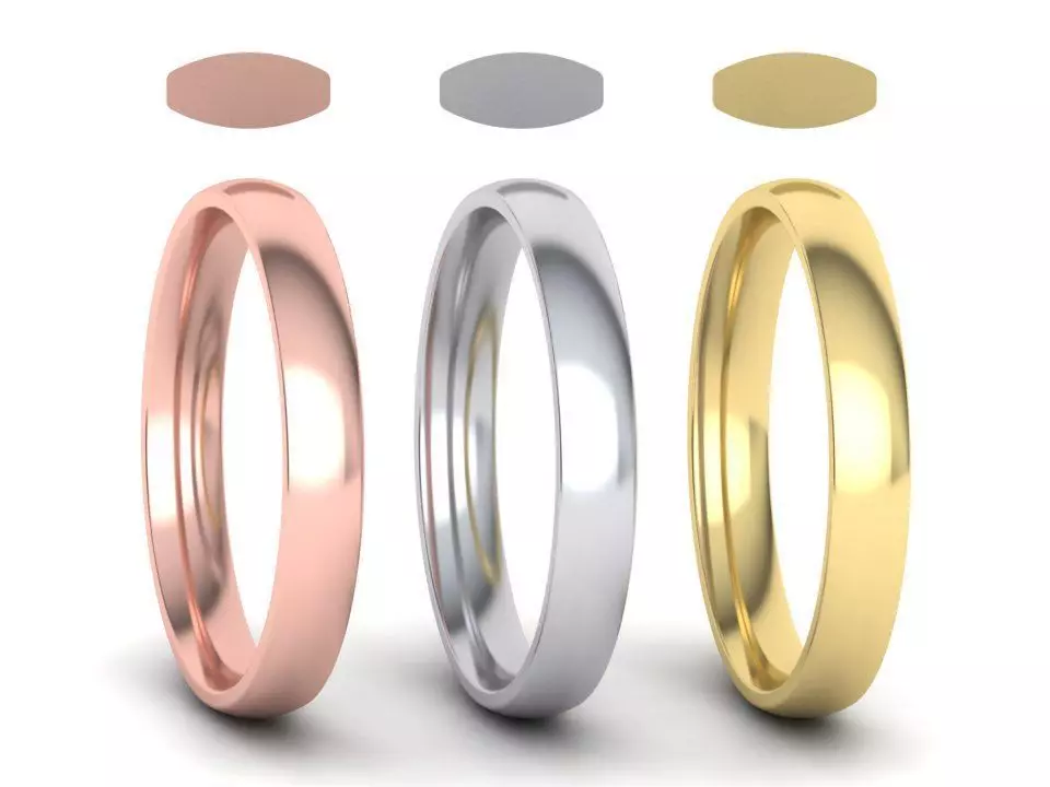 Traditional Court Wedding band 3mm wide 3D print model_0