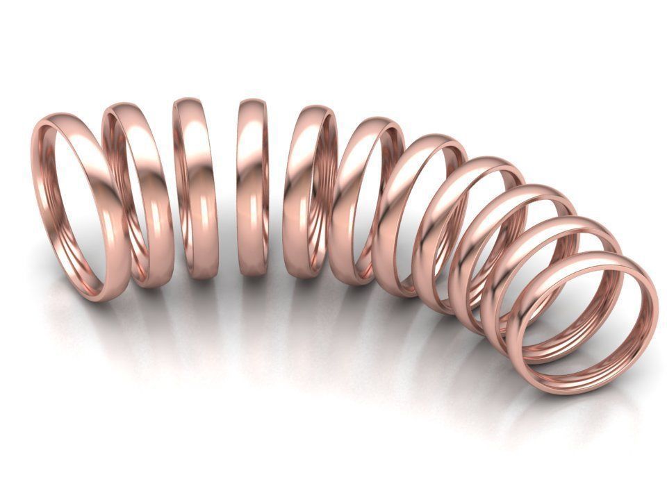 Traditional Court Wedding band 3mm wide 3D print model_11