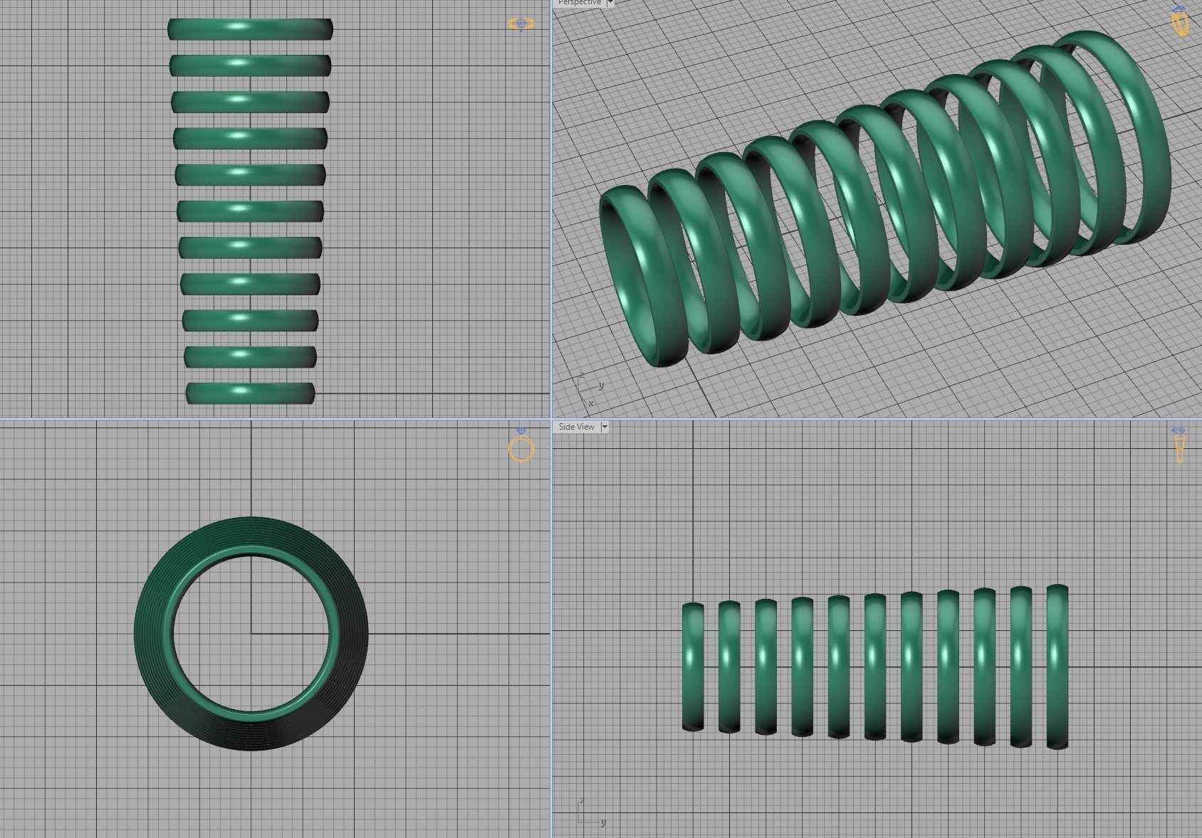 Traditional Court Wedding band 3mm wide 3D print model_5