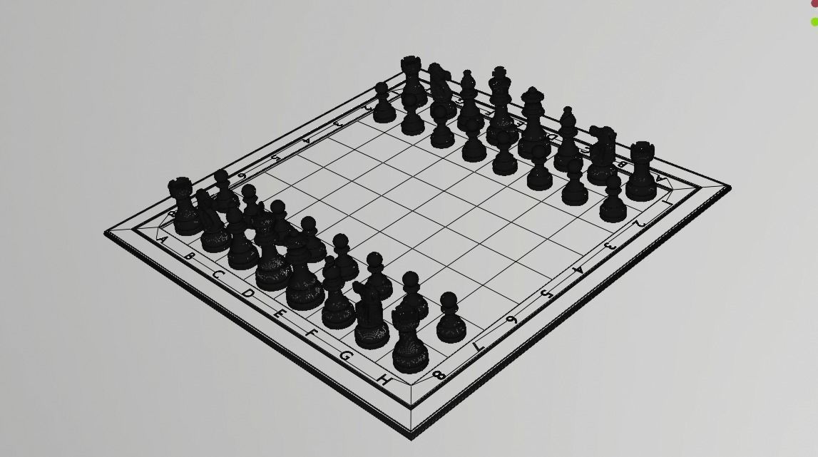 Wooden Chessboard Classic 3D model_1