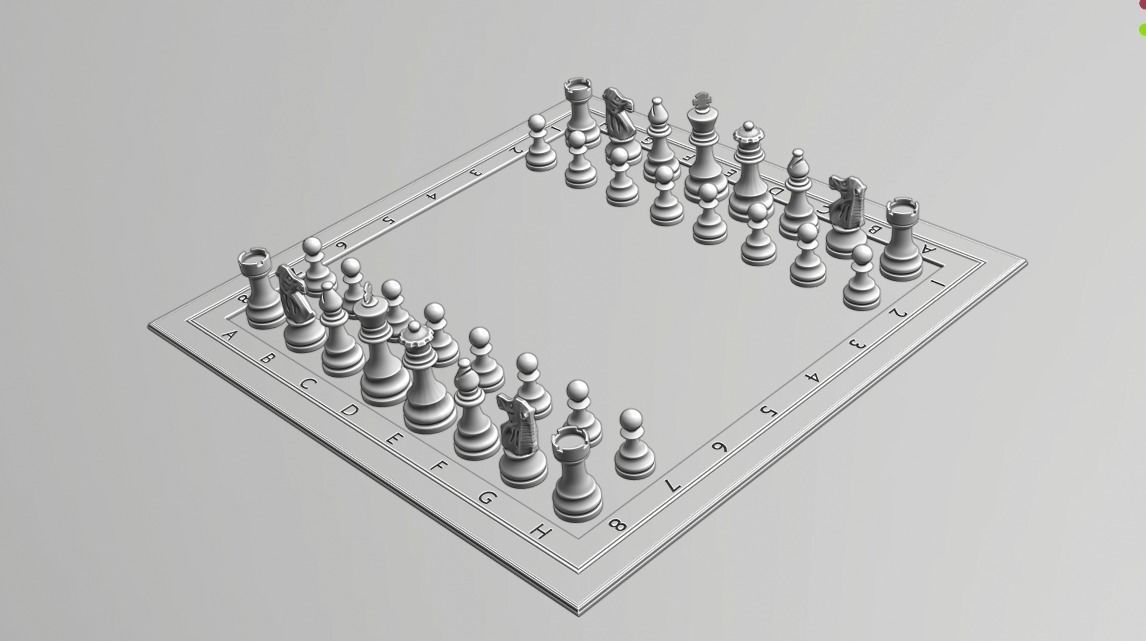 Wooden Chessboard Classic 3D model_3