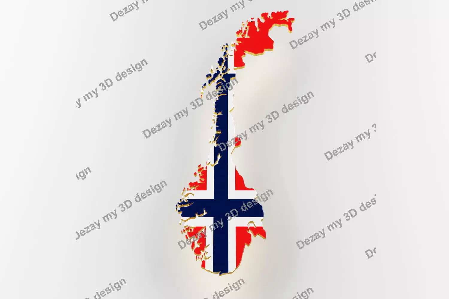 Norway map image with flag 3D model_0