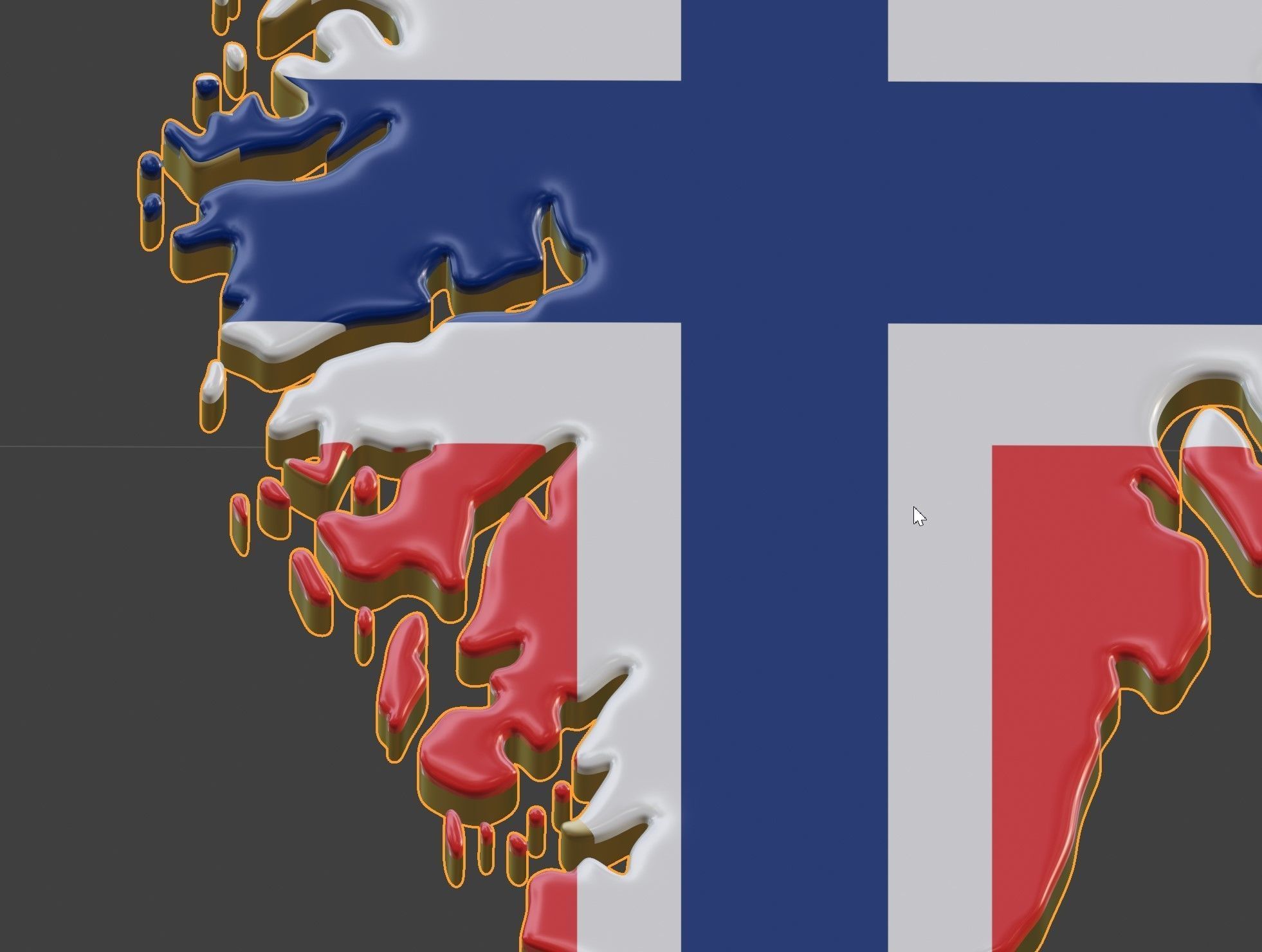 Norway map image with flag 3D model_1