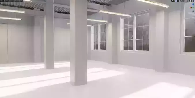 empty ware house or office building 3D model