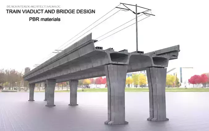 RAILWAY    CONCRETE  BRIDGE 3DMODEL  Low-poly 3D model