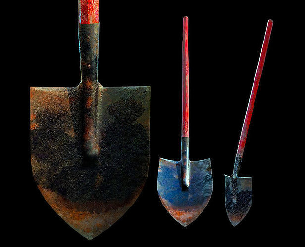 Shovel Firefighter Low-poly 3D model