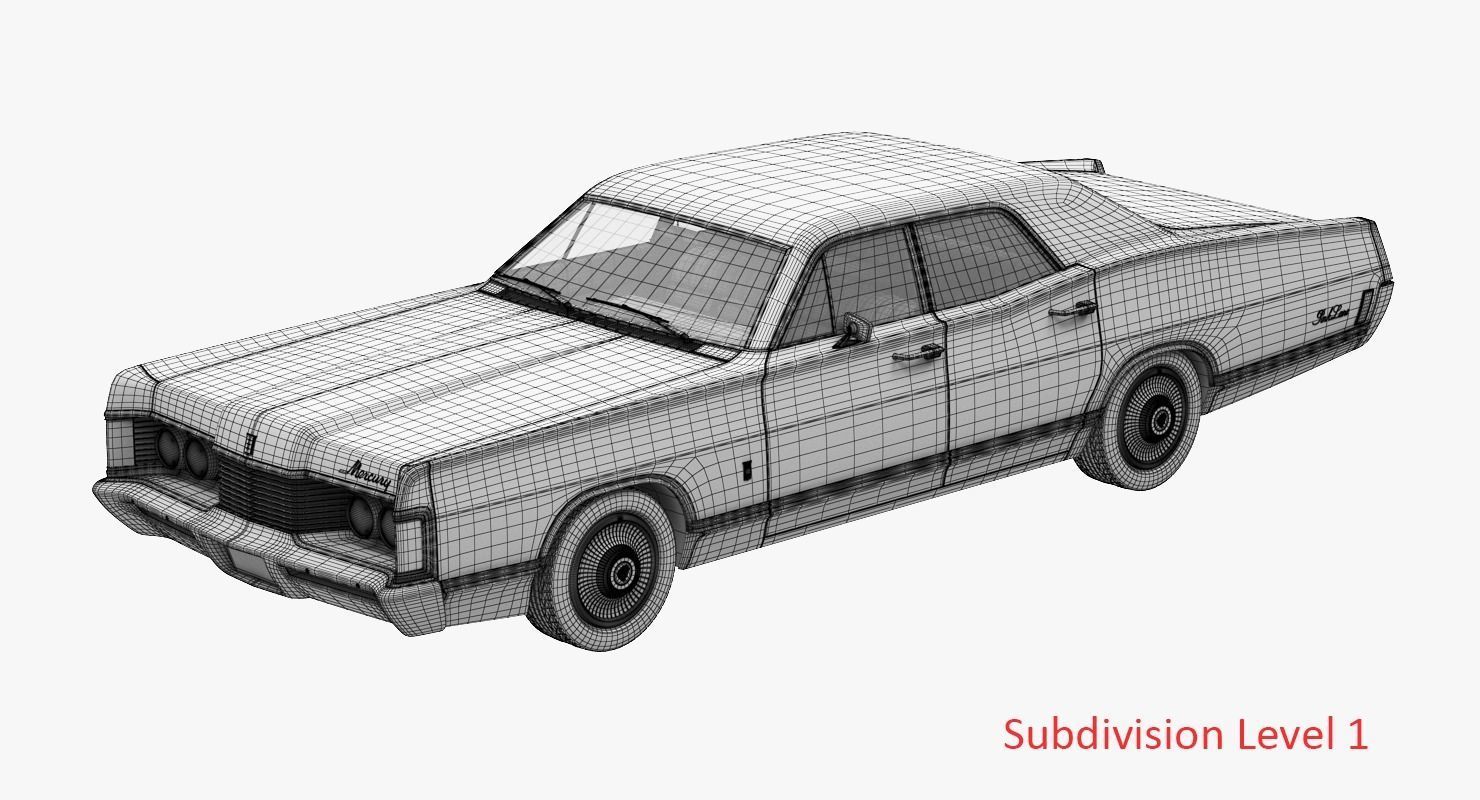 Mercury park Lane 1968 3D model_13