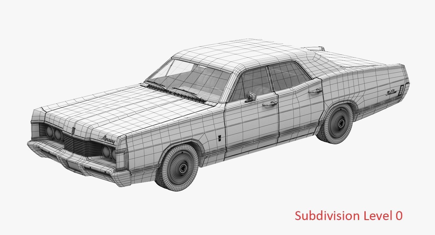 Mercury park Lane 1968 3D model_12
