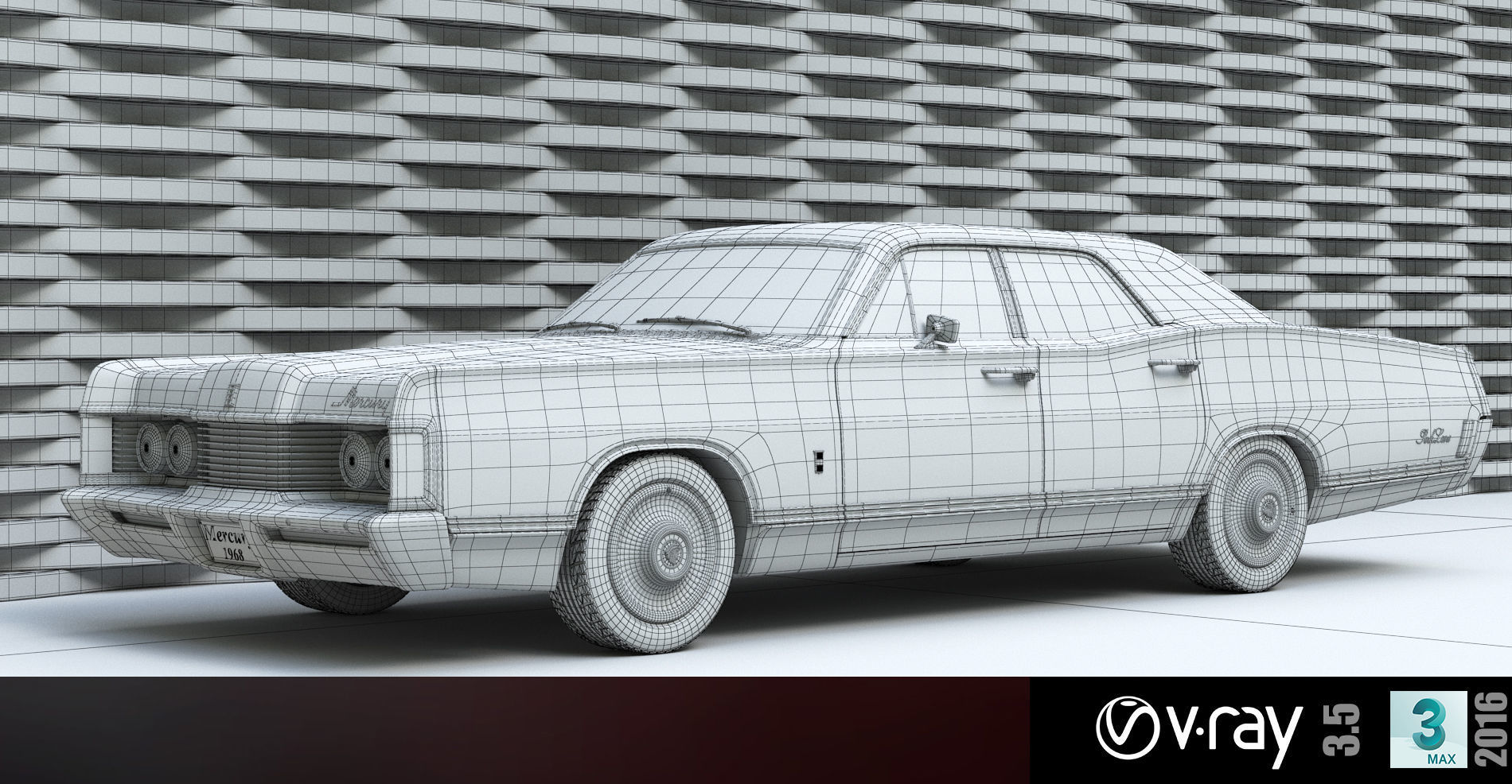 Mercury park Lane 1968 3D model_2