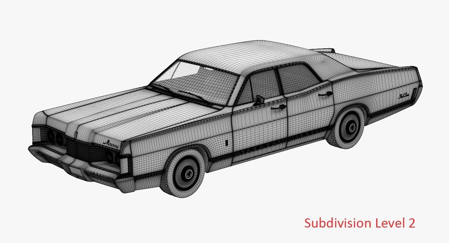 Mercury park Lane 1968 3D model_14