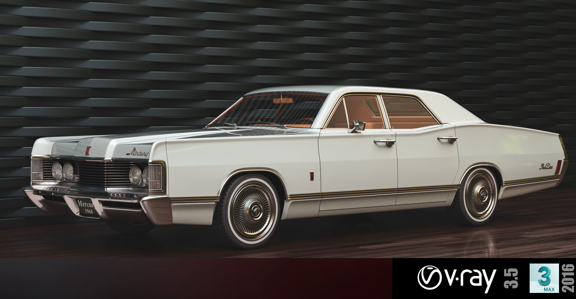 Mercury park Lane 1968 3D model_1