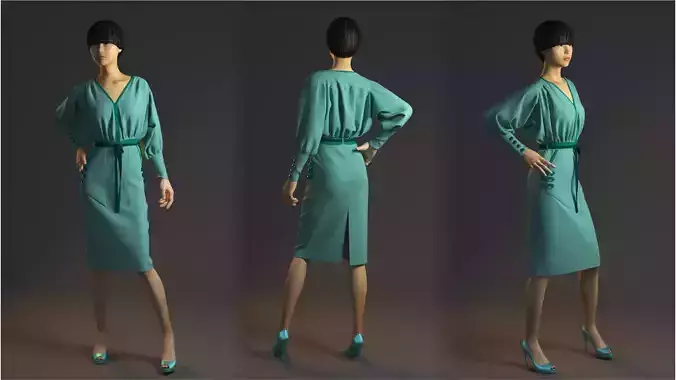 3D Beautiful and elegant dress 