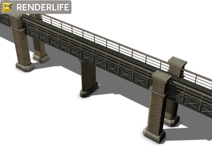 Train bridge 3D model_1