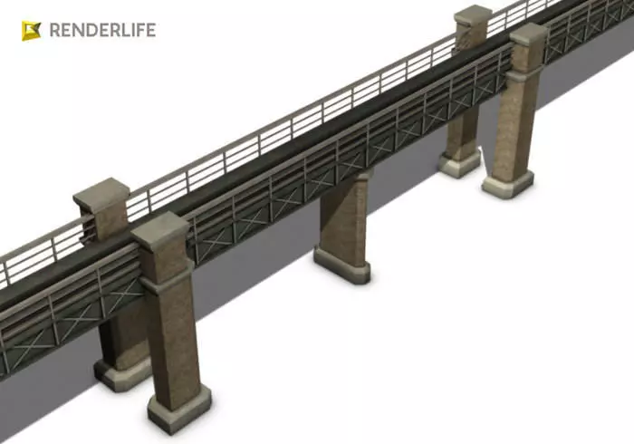 Train bridge 3D model_0