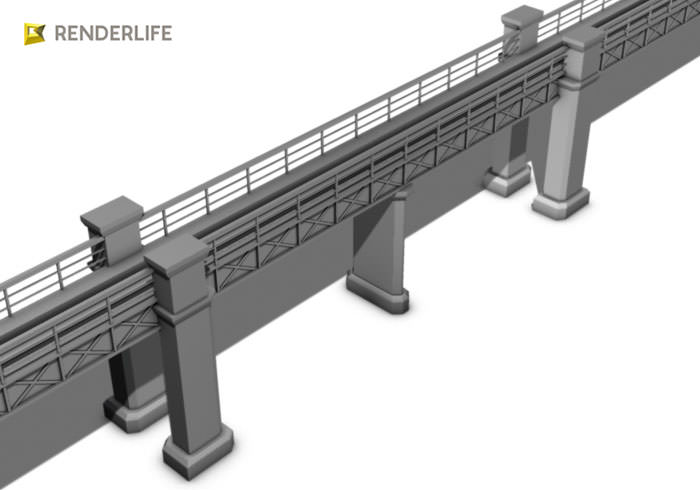Train bridge 3D model_5