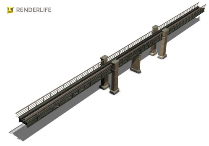 Train bridge 3D model_4