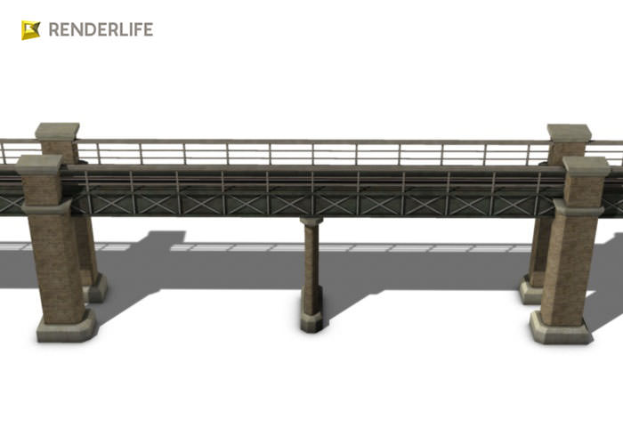 Train bridge 3D model_3