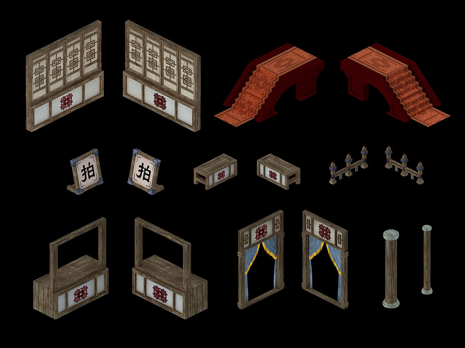 Building accessories - Auction stores 3D model_2