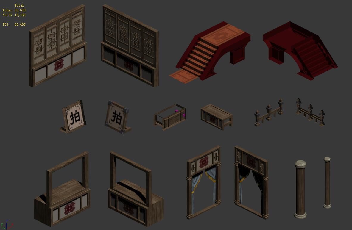 Building accessories - Auction stores 3D model_3