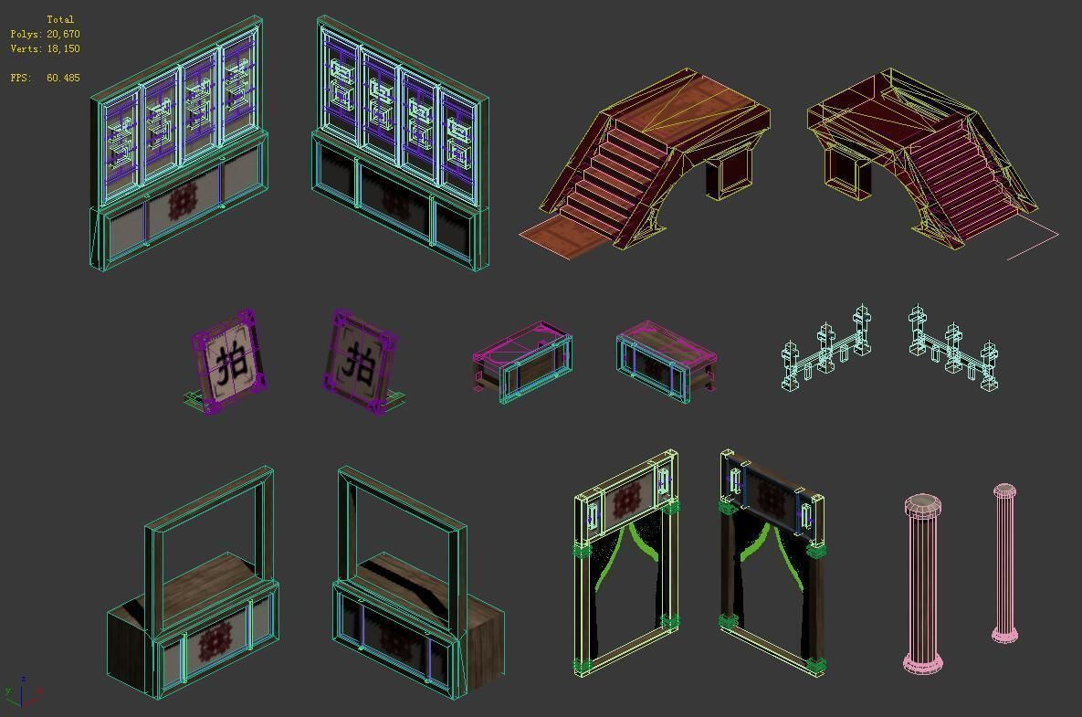 Building accessories - Auction stores 3D model_4