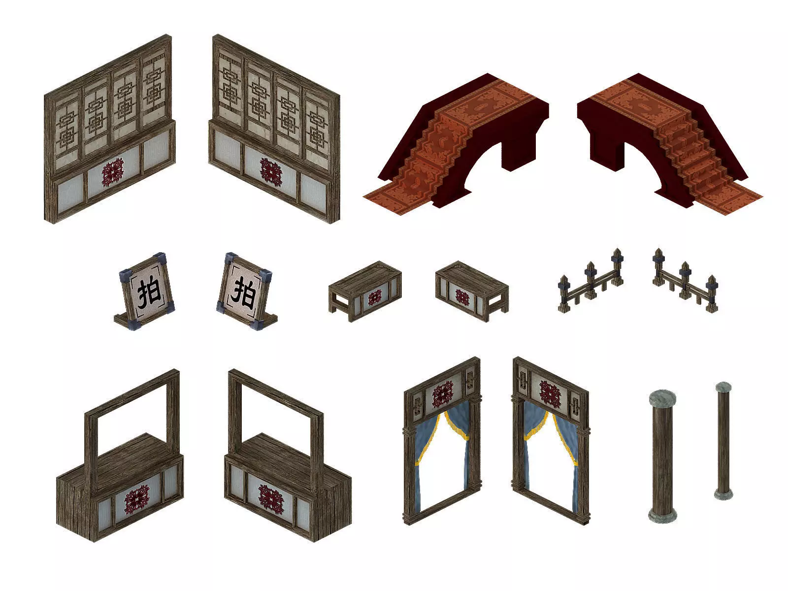 Building accessories - Auction stores 3D model_0