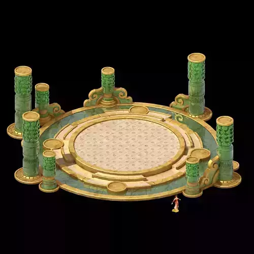 Building platform - round city center decoration