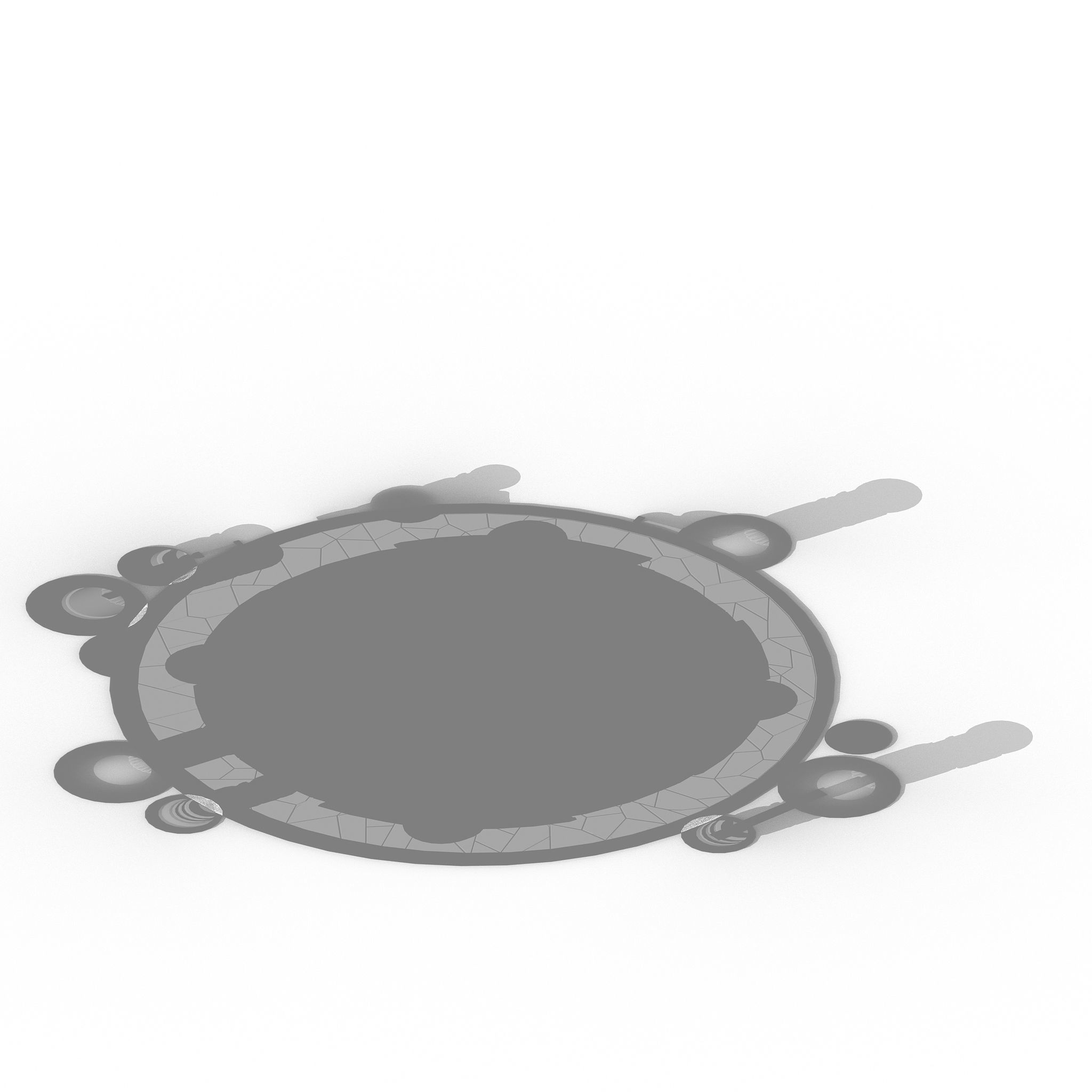 Building platform - round city center decoration 3D model_4