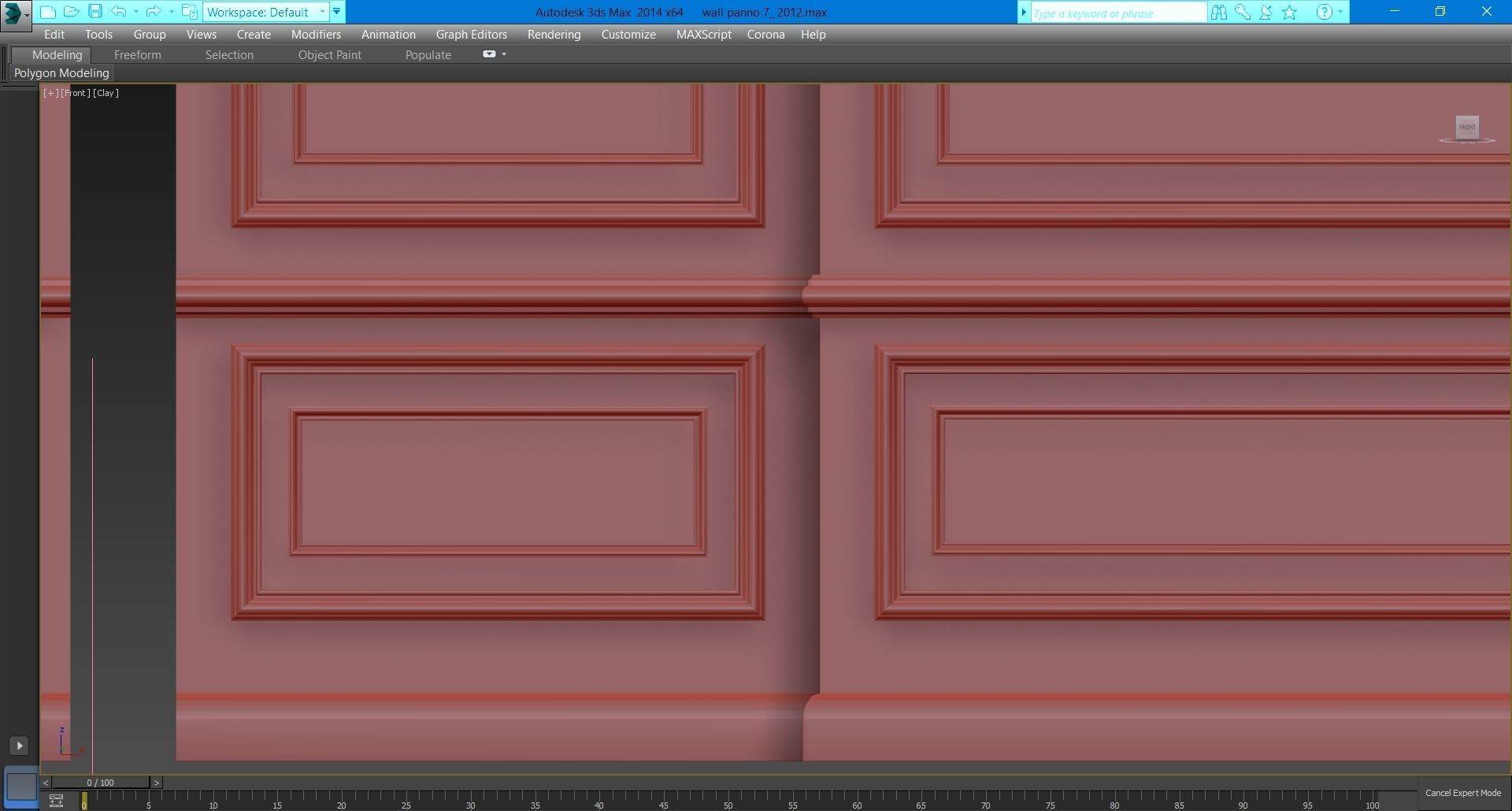 Wall molding 7  Boiserie classic panels Low-poly 3D model_16