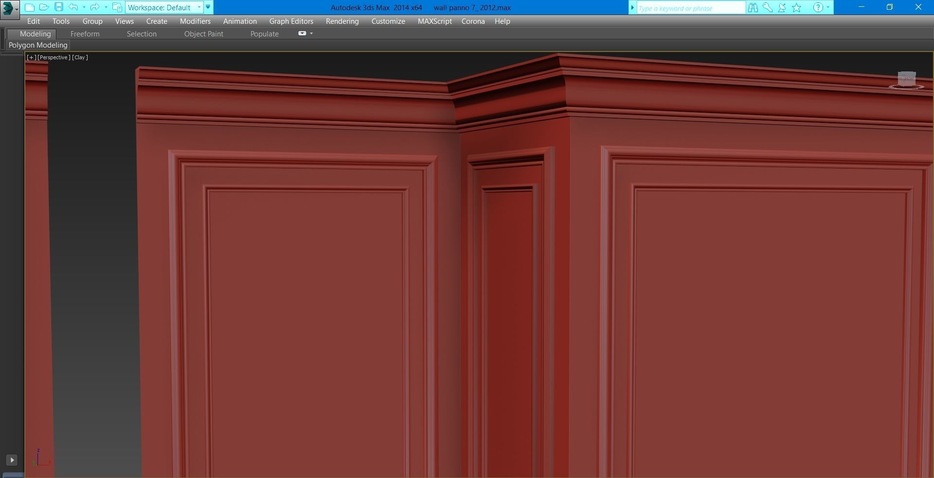 Wall molding 7  Boiserie classic panels Low-poly 3D model_23