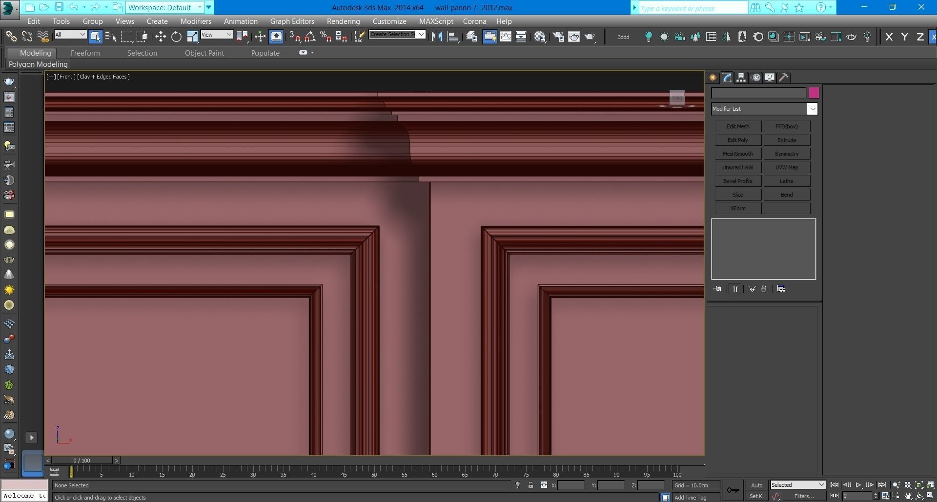 Wall molding 7  Boiserie classic panels Low-poly 3D model_13