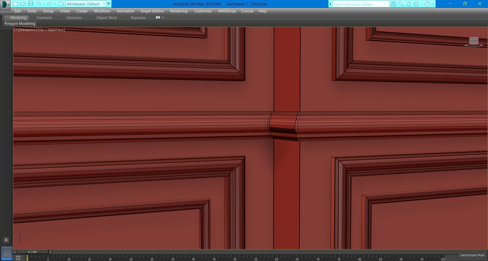 Wall molding 7  Boiserie classic panels Low-poly 3D model_19