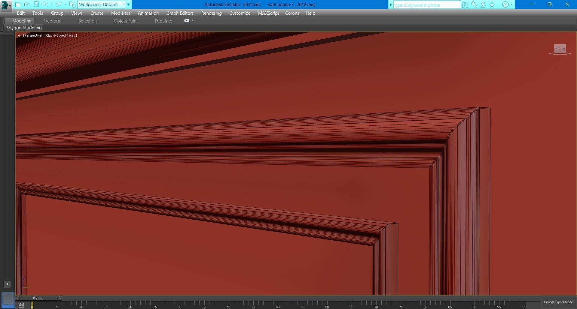 Wall molding 7  Boiserie classic panels Low-poly 3D model_25