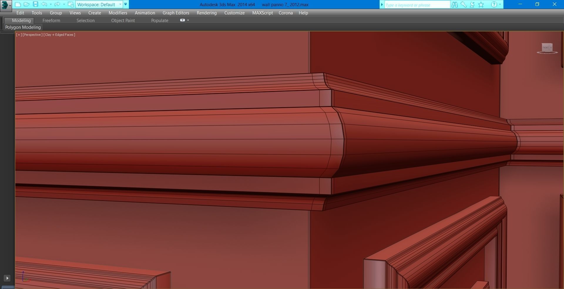 Wall molding 7  Boiserie classic panels Low-poly 3D model_27