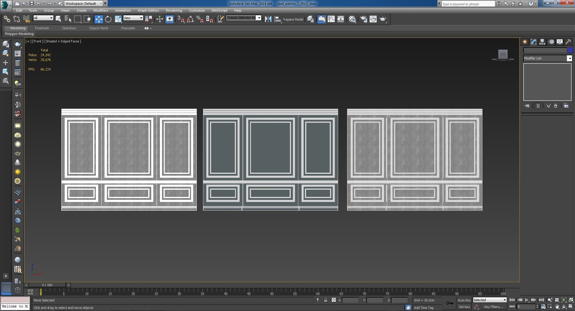 Wall molding 7  Boiserie classic panels Low-poly 3D model_8