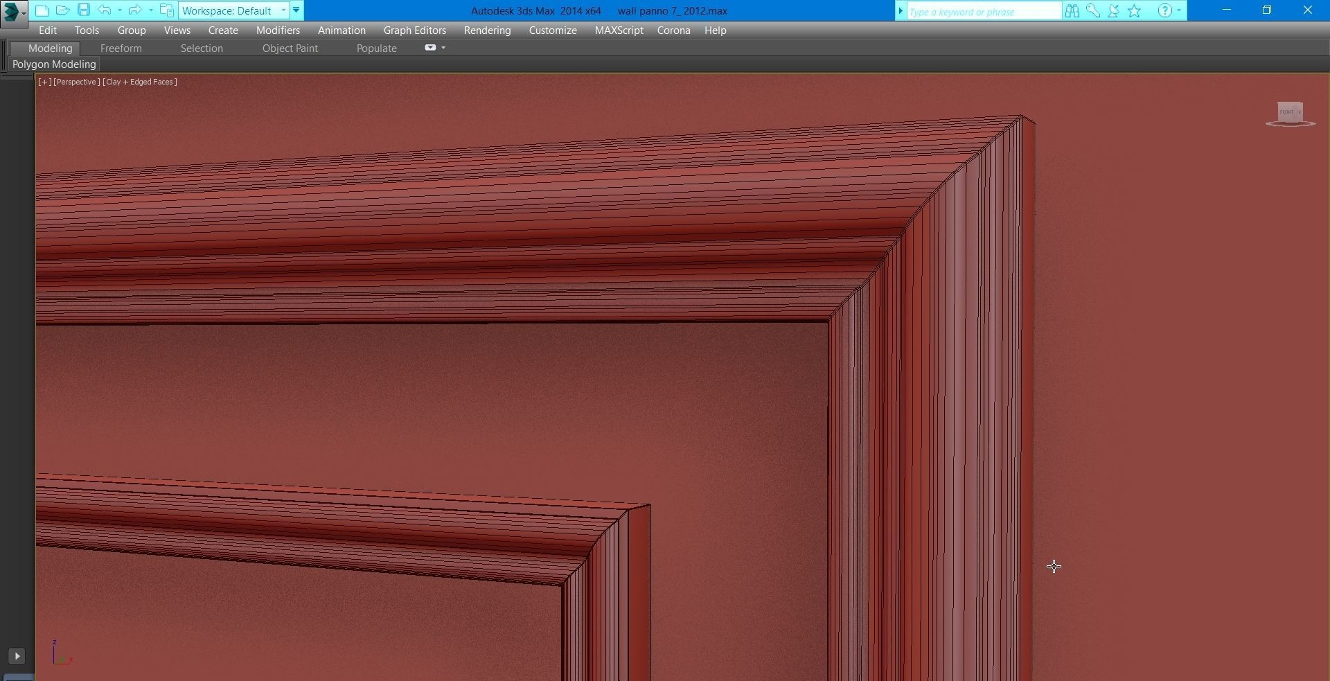 Wall molding 7  Boiserie classic panels Low-poly 3D model_28