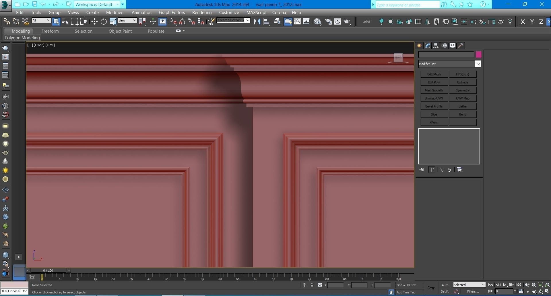 Wall molding 7  Boiserie classic panels Low-poly 3D model_12