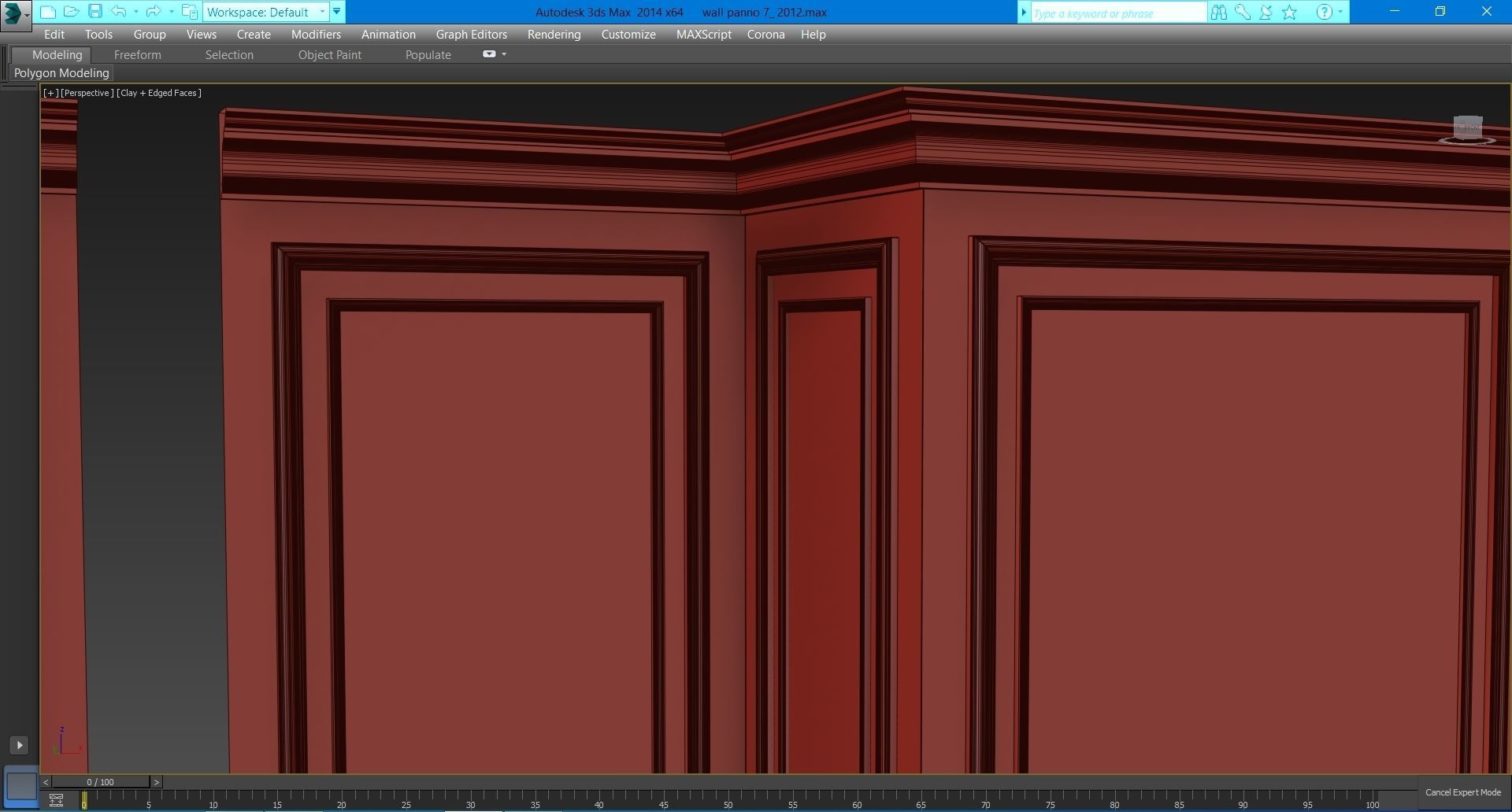 Wall molding 7  Boiserie classic panels Low-poly 3D model_22