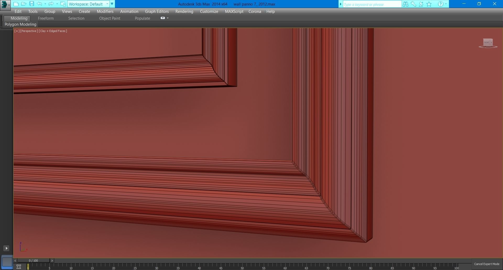 Wall molding 7  Boiserie classic panels Low-poly 3D model_26