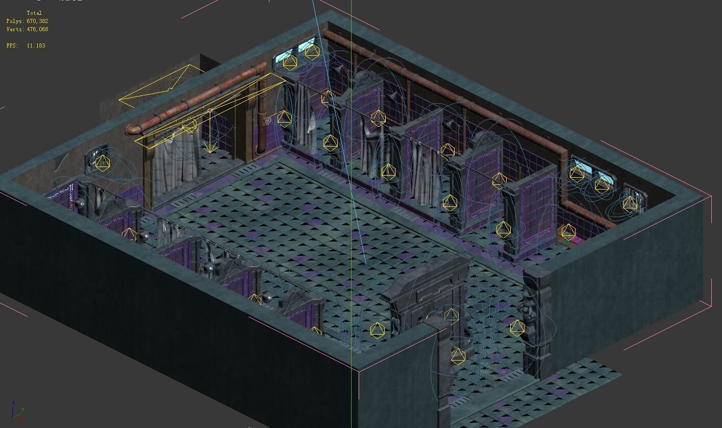 Church Hospital - Washroom 01 3D model_4