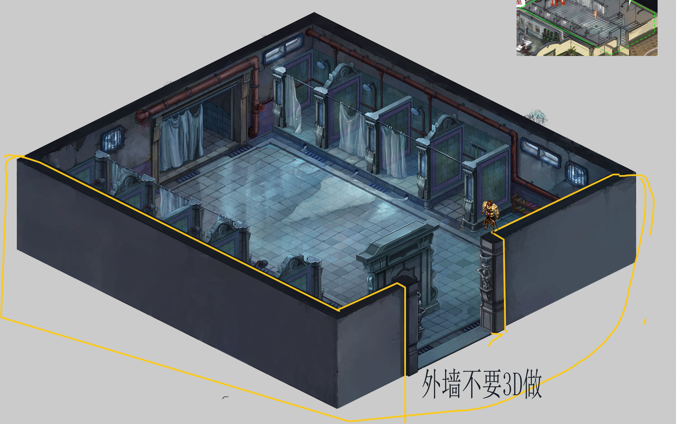 Church Hospital - Washroom 01 3D model_3
